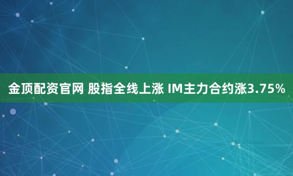 金顶配资官网 股指全线上涨 IM主力合约涨3.75%